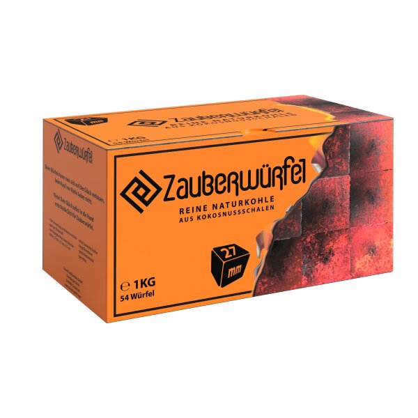 Zauberwürfel 27mm Naturkohle